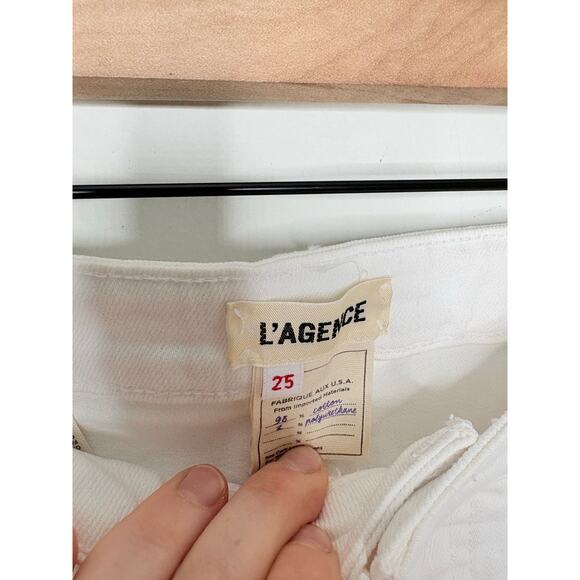 L’agence White Distressed High Line Skinny Jeans Size 25 - Picture 11 of 11